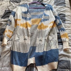 Aztec print cardigan